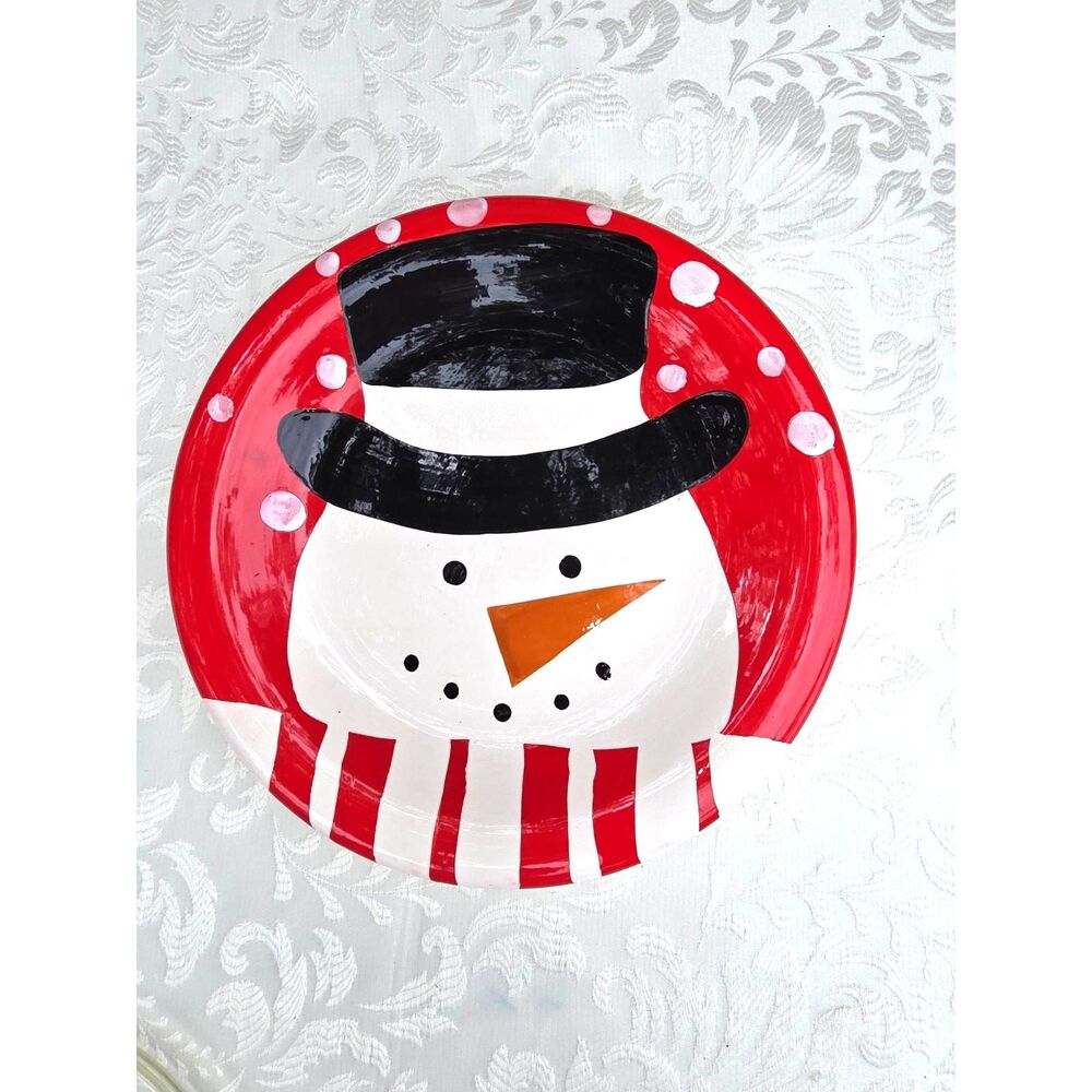 Garden Ridge Snowman Christmas serving platter 11"